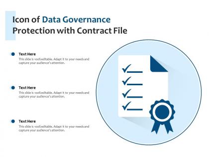 Icon of data governance protection with contract file