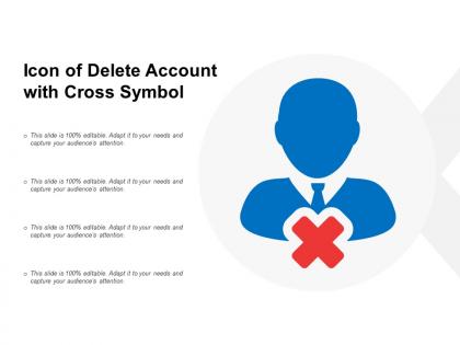 Icon of delete account with cross symbol