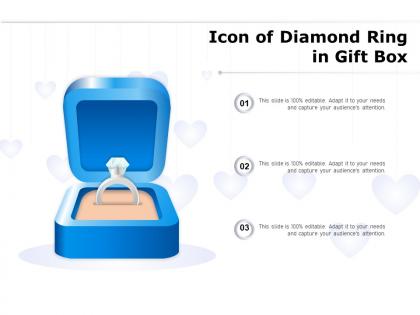 Icon of diamond ring in gift box