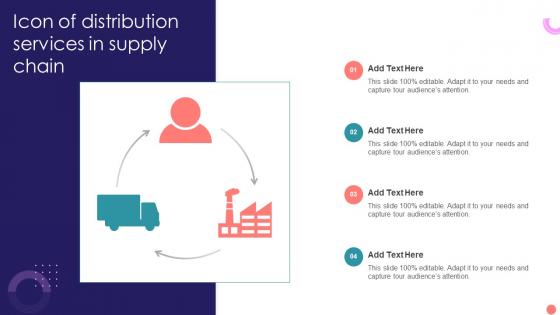 Icon Of Distribution Services In Supply Chain