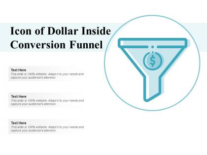 Icon of dollar inside conversion funnel