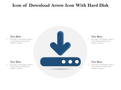 Icon of download arrow icon with hard disk
