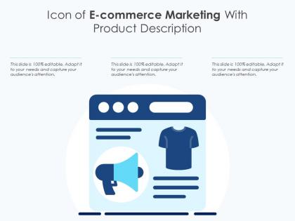Icon of e commerce marketing with product description