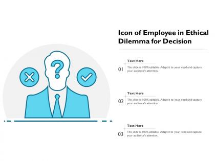 Icon of employee in ethical dilemma for decision