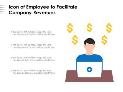 Icon of employee to facilitate company revenues
