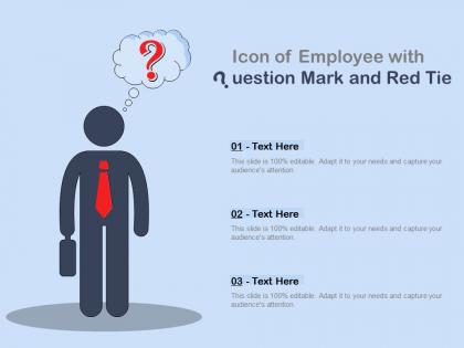 Icon of employee with question mark and red tie