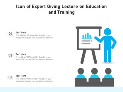 Icon of expert giving lecture on education and training