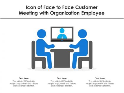 Icon of face to face customer meeting with organization employee