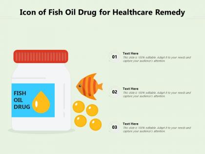 Icon of fish oil drug for healthcare remedy