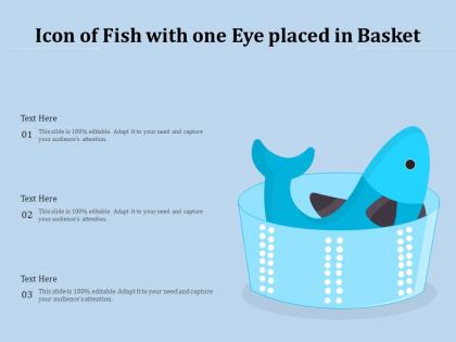 Icon of fish with one eye placed in basket