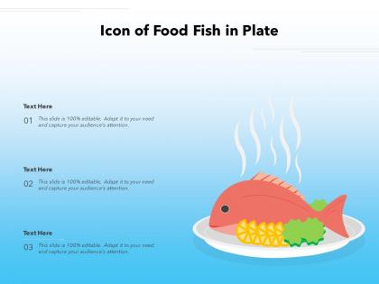 Icon of food fish in plate