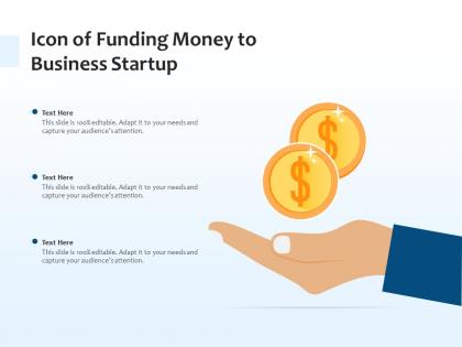 Icon of funding money to business startup