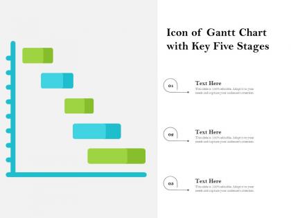 Icon of gantt chart with key five stages
