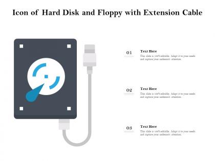 Icon of hard disk and floppy with extension cable