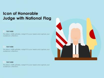 Icon of honorable judge with national flag