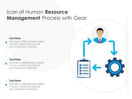 Icon of human resource management process with gear