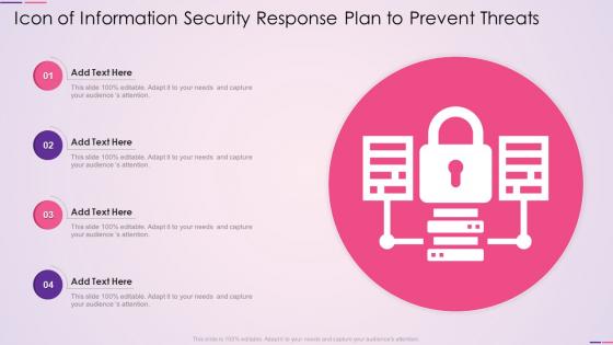 Icon of information security response plan to prevent threats