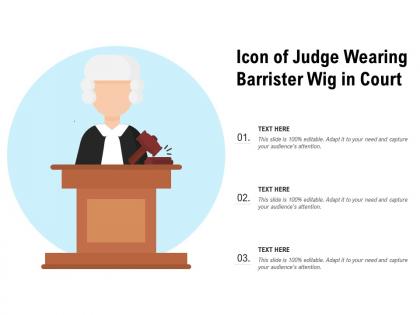 Icon of judge wearing barrister wig in court