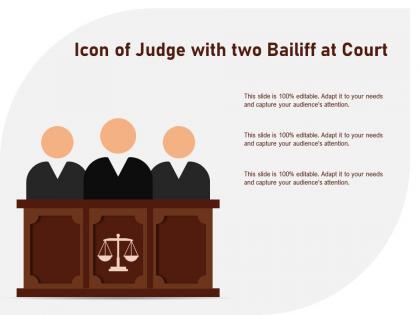 Icon of judge with two bailiff at court