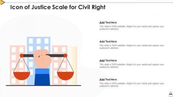 Icon of justice scale for civil right