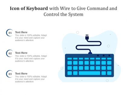Icon of keyboard with wire to give command and control the system