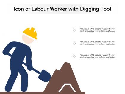 Icon of labour worker with digging tool