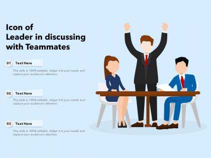 Icon of leader in discussing with teammates