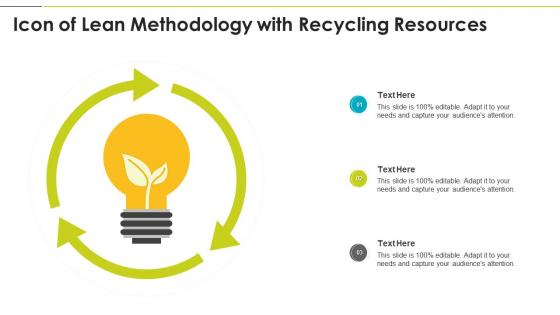 Icon of lean methodology with recycling resources