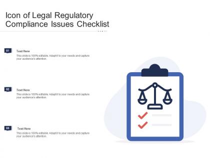 Icon of legal regulatory compliance issues checklist