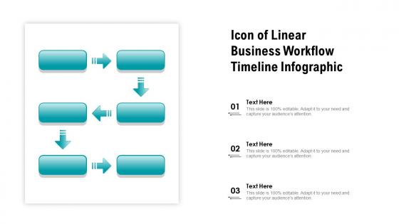 Icon of linear business workflow timeline infographic