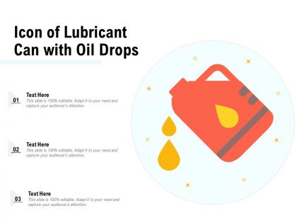 Icon of lubricant can with oil drops