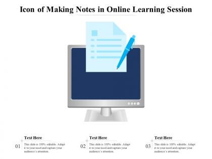 Icon of making notes in online learning session