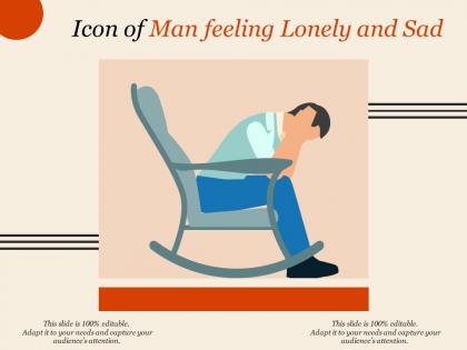 Icon of man feeling lonely and sad
