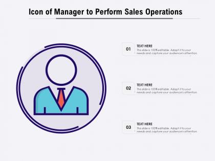 Icon of manager to perform sales operations