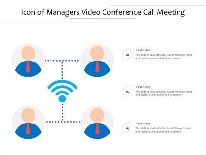 Icon of managers video conference call meeting