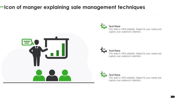 Icon Of Manger Explaining Sale Management Techniques
