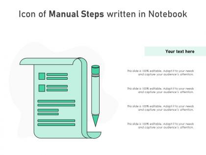 Icon of manual steps written in notebook