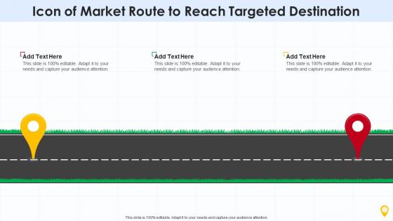 Icon of market route to reach targeted destination