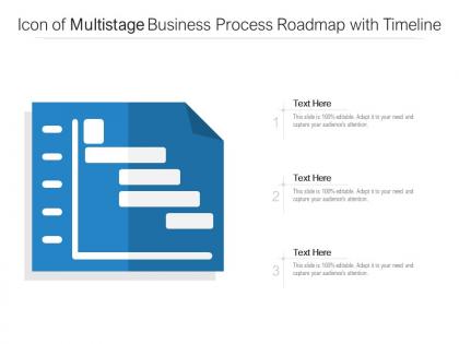 Icon of multistage business process roadmap with timeline