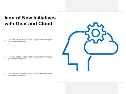 Icon of new initiatives with gear and cloud
