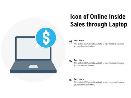 Icon of online inside sales through laptop