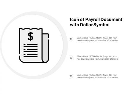 Icon of payroll document with dollar symbol