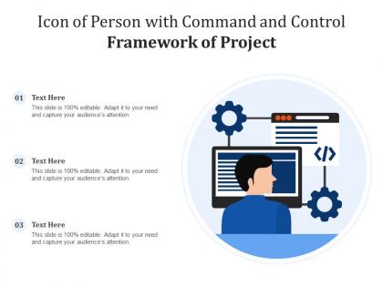 Icon of person with command and control framework of project