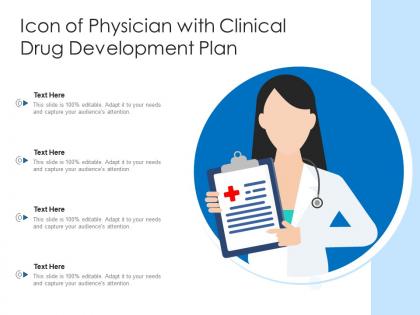 Icon of physician with clinical drug development plan