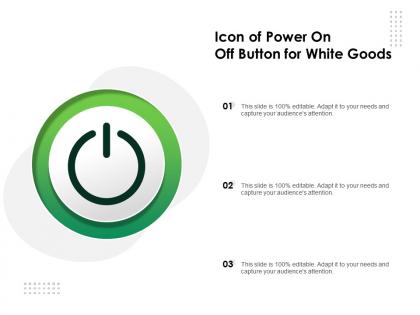 Icon of power on off button for white goods