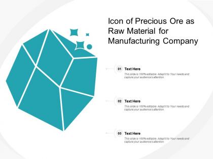 Icon of precious ore as raw material for manufacturing company