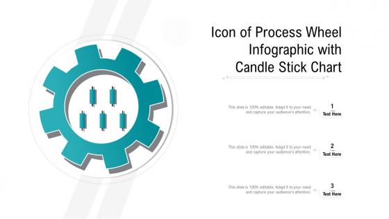 Icon of process wheel infographic with candle stick chart