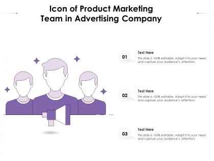 Icon of product marketing team in advertising company
