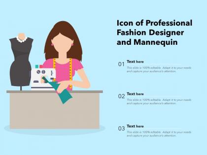 Icon of professional fashion designer and mannequin