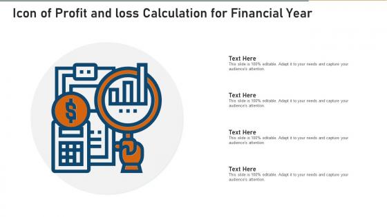 Icon of profit and loss calculation for financial year